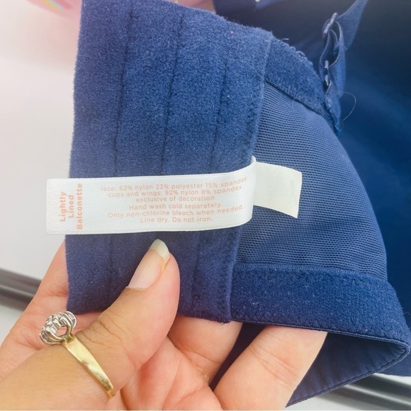 Cacique Navy Blue Balconette 46DD Bra Lightly Line - Picture 5 of 9